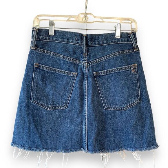 MADEWELL Lakeline Wash Eco Edition Rigid Denim A Line Mini Skirt Blue 25‎ - Picture 4 of 9